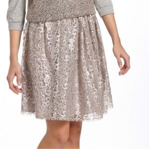 Anthropologie Metallic silver HD in Paris lace skirt
